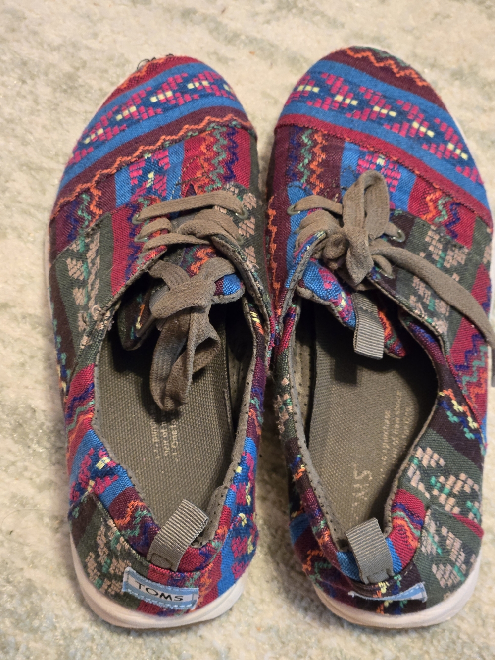 TOMS Women's Aztec Canvas Slip-On Sneakers in Multicolor